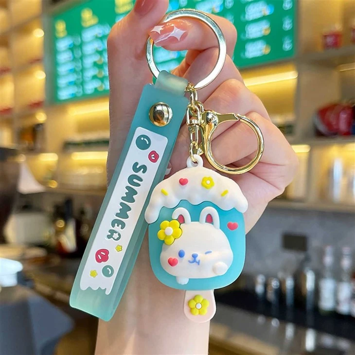 Bunny Ice Cream Cartoon Keychain